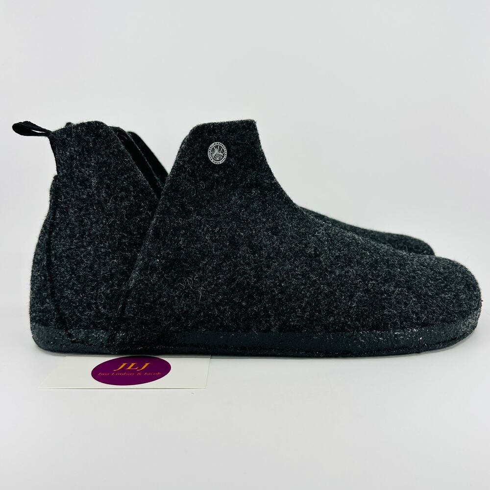 Birkenstock Men's Andermatt Anthracite Wool Slipper Booties Size 45 EU/ 12 US
